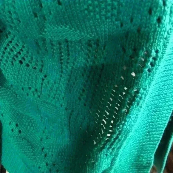 Kasper ladies green open knit sweater size XS 3/4 sleeves. - Picture 3 of 4